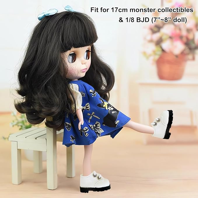 3 Pairs Mini Shoes 1/8 BJD Doll Shoes PU Leather Cute Elf Shoes (3 Colors)