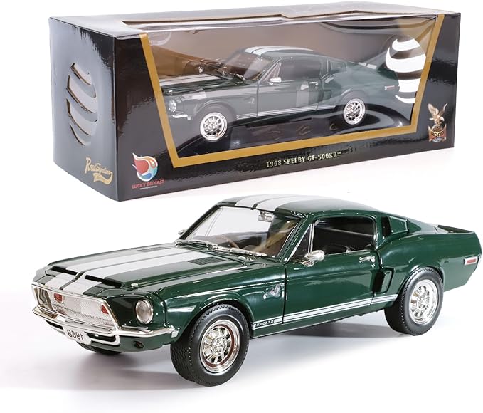 1968 Ford Shelby Cobra GT-500KR 1:18 Scale Diecast Model Premium Alloy Sports Collection Cars with Display Case, for Kids Men and Teens Dad 14+ Year