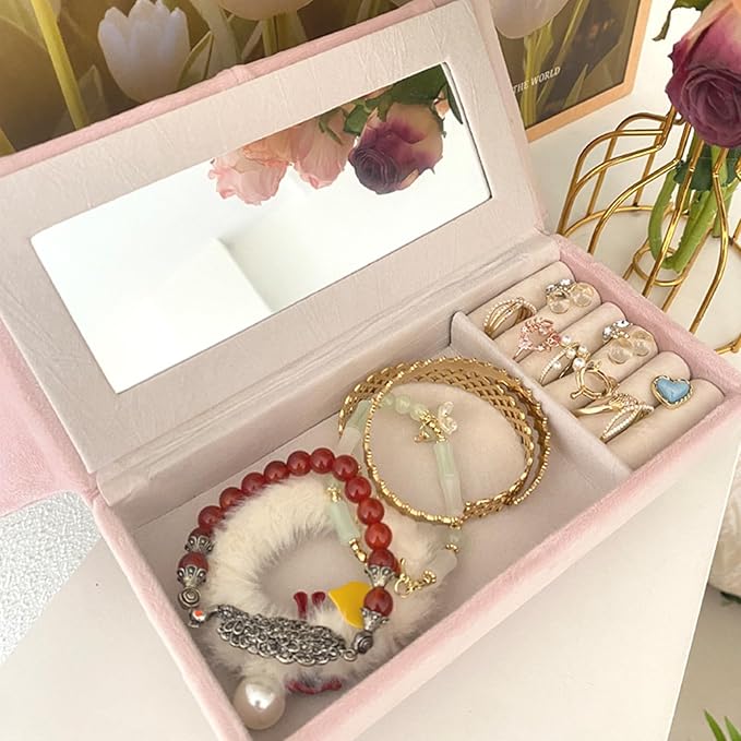 Openable Sofa Box Couch Jewelry Box,Miniature Sofa Velvet Chair Earrings Necklace Bracelet Storage Box, Gift for Girls and Women Jewelry Box(Pink,Style 3)