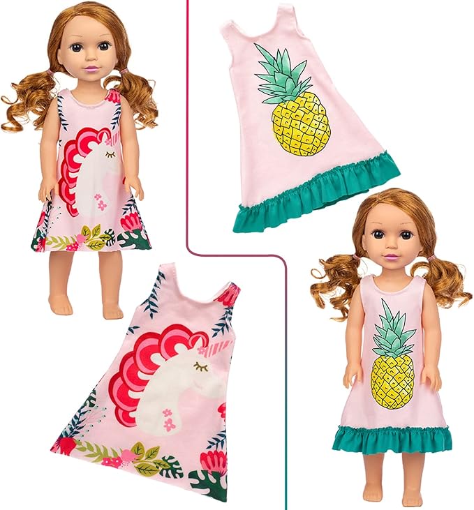 ZITA ELEMENT 10 Sets Fashion 14.5 Inch Girl Doll Clothes and Party Dress for 14 - 14.5 Inch Doll Clothes Outfits and Accessories