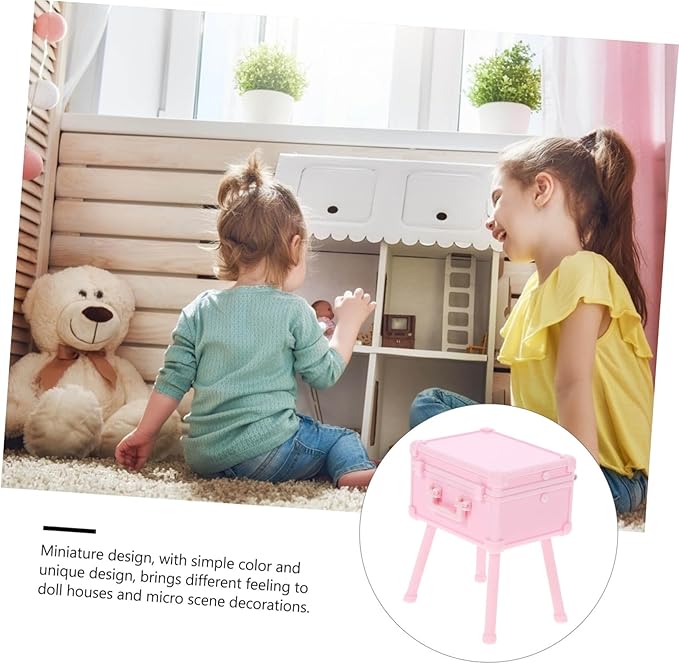 Garneck 1set Makeup Storage Box Model Dollhouse Decor Scale Cosmetics Organizer for Dollhouse Elegant Design Interior Compartments for Miniature Collectors