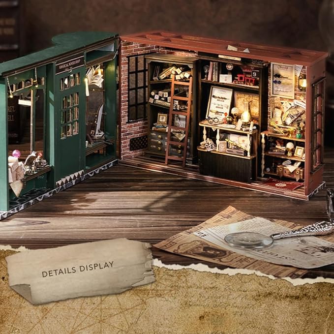 GuDoQi DIY Miniature House Kits, DIY Miniature Dollhouse Kit with Furniture, Tiny House Kits 1:24 Scale, Creative DIY Crafts for Adults Teen, Christmas Birthday Gifts, Magic Shop