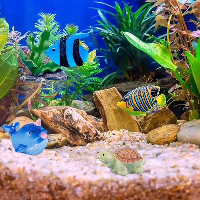 50PCS Mini Ocean Animals Figurines Ornaments Resin Sea Animal Tiny Resin Figurines for Fish Tank Decorations Birthday Party Favor Garden Accessories Gift (Seaweed)