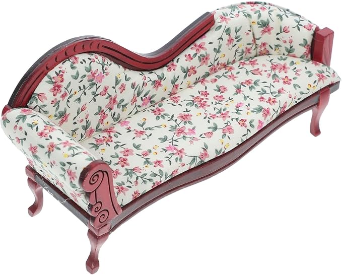 COHEALI Mini Doll House Furniture - 1 12 Scale Vintage European Style Sofa for Dollhouse Decoration and DIY Miniature Scenes