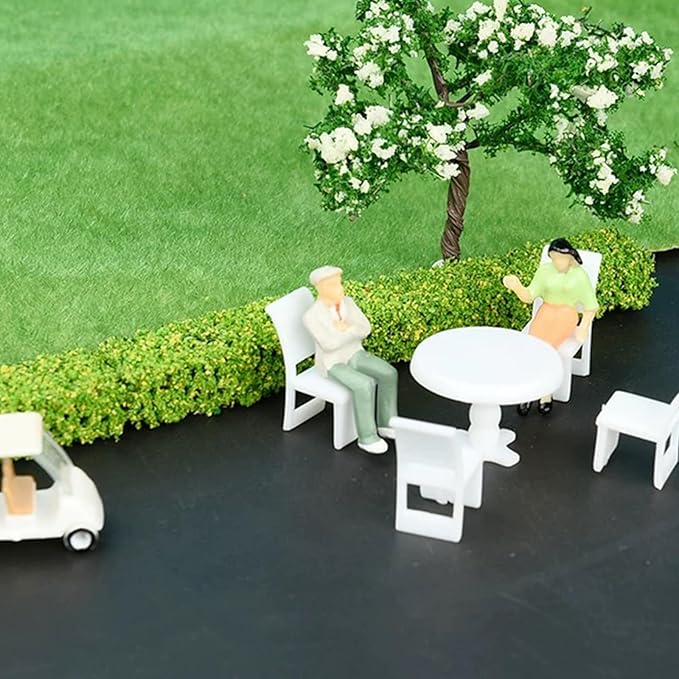 Woohome 7 Color Miniature Shrub Strips Static Grass Tuft Static Shrub Vegetation Groups DIY Miniature Colorful Flower Cluster for DIY Model Train Landscape Railroad Scenery