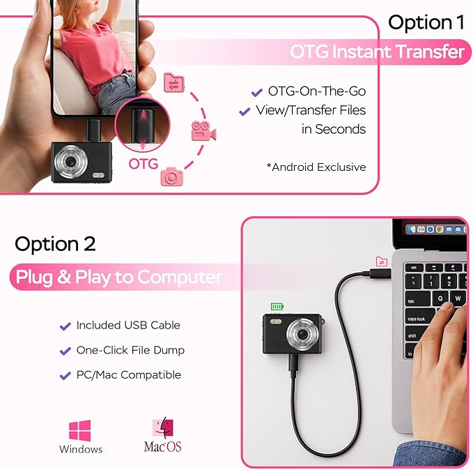 Dienspeak Mini Camera 1080P HD Video Recorder - Keychain Digital Camcorder with 64GB Card, 0.96" HD Display, Long Battery Life, Ultra-Portable Tiny Camera for Travel/Vlog/Night Shots, Black