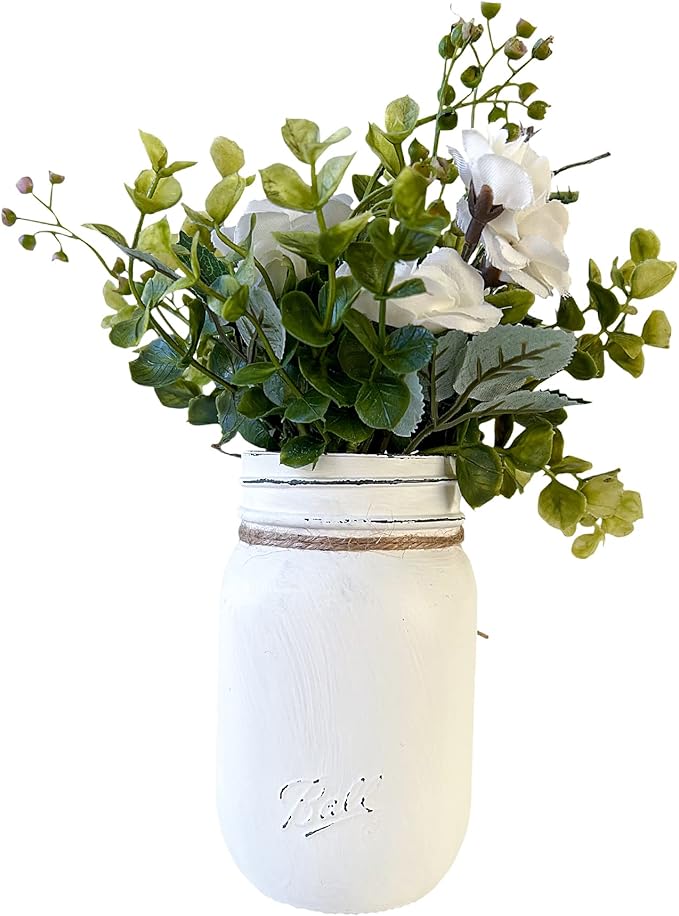 Hello Sweet Cheeks Bathroom Decor, 7" Height, Rustic Farmhouse Funny Bathroom Decor, Shelf Mason Jar Decor, Flower Arrangement for Bathroom Decoration, Pint 16 oz