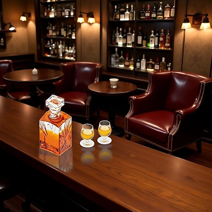 A Set 1:12 Scale Dollhouse Miniature Accessories Whiskey Wine Bottle Bar Model Convenient and Nice Dollhouse Accessories