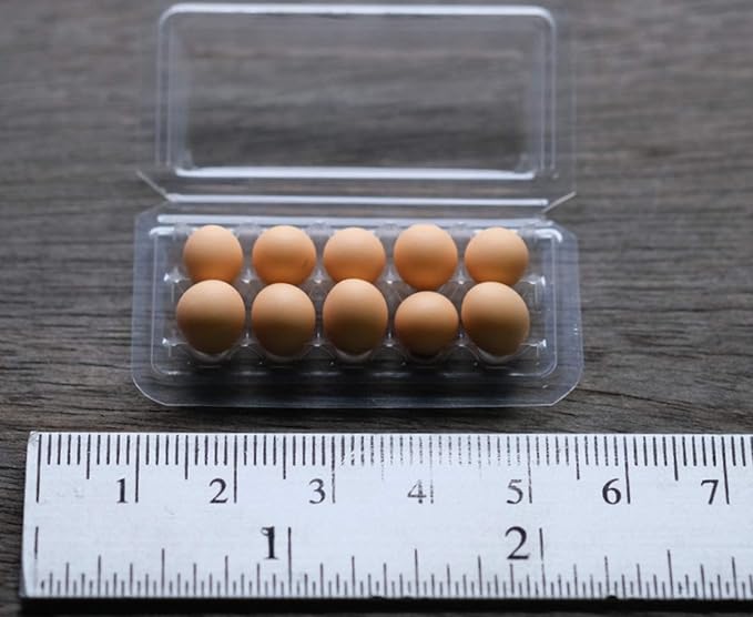 10 Egg Carton 4.5X1.5 cm Dollhouse Miniature Kitchen Food Supply