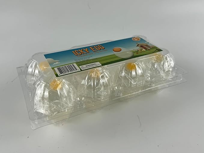 Squishy Ball Eggs Clear Egg Yolk Fun Squeeze Toys Stress Toys for Kids Easter Basket Fillers Squishy Funky Eggs Birthday Party Favors Pack of 8 Squishy Eggs