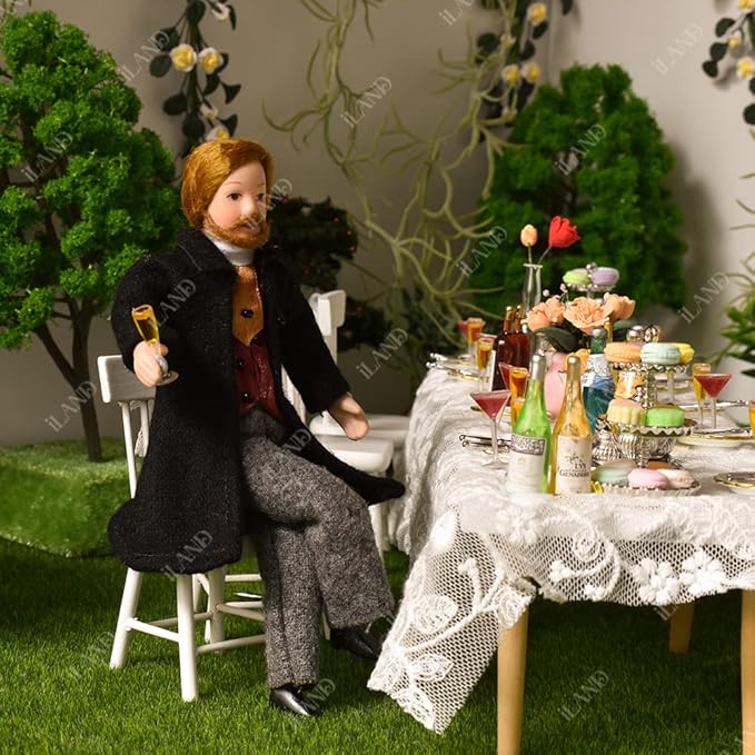 iland Dollhouse People 1/12 Scale, Victorian Dollhouse Nobleman & Lady (Victorian Noble 4pcs)