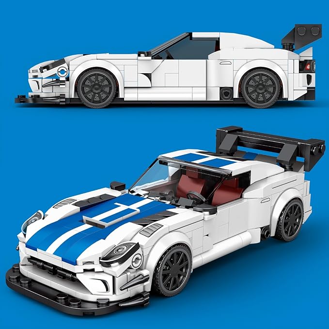 HIGH GODO Sports Car Building Set, Racing Car Decor Model Kit, Cool Collectible Cars Toys Gifts for Adults Teens Age 14+ (394 Pieces)