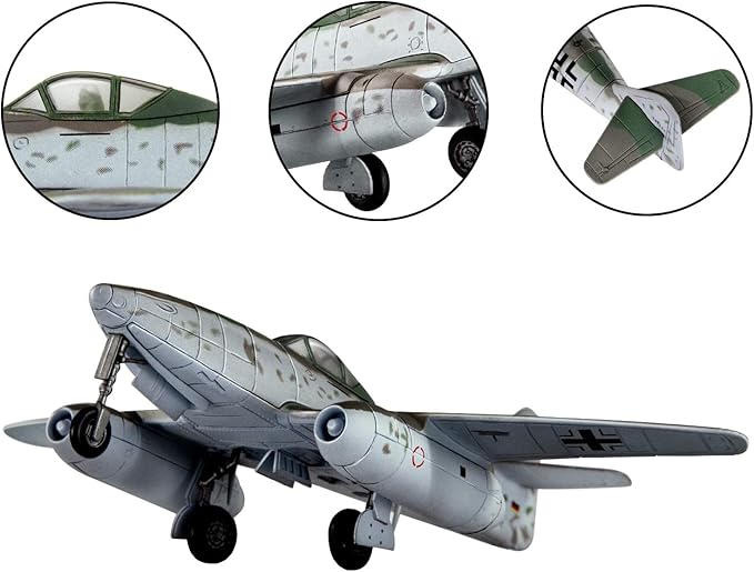 HANGHANG 1/72 Messerschmitt Me 262A Fighter Attack Plane Diecast Military Models Metal Airplane Models for Collection or Gift