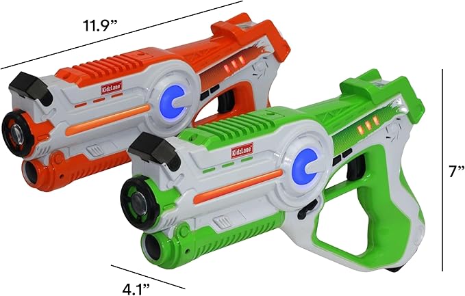 Kidzlane Infrared Laser Tag Game - Set of 2 Green/Orange - Laser tag for Kids Age 6-12