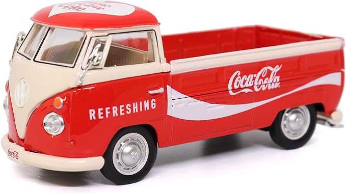 Motor City Classics Coca-Cola Diecast Collectible | 1962 Volkswagen Cargo Van Red-White 1:43 Scale Model 432201 Officially Licensed