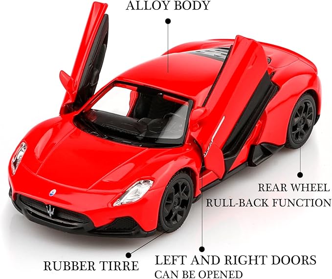 1/36 Scale Maserati MC20 Diecast Model Car,Pull Back Vehicles Toy Cars,Cars Gifts for Boys Girls