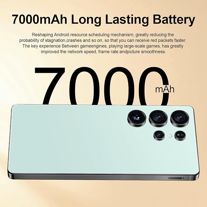 OEJBK I25 Ultra: Powerhouse 16GB/512GB, 2-Day 7000mAh Battery, Huge 6.99" Android 14 Phone w/Built-in Stylus - Your All-in-One Device The Superior Choice (Cyan)