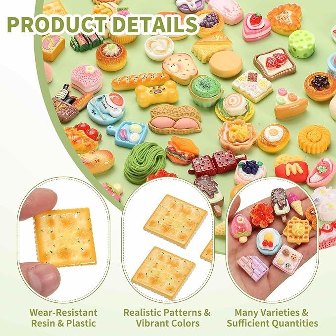 Dollhouse Miniature Food, Cute Onion Cookies Figures Toys Mini Resin Foods Trinkets for Pretend Play Kitchen Cooking Game & Doll House Decor (Yellow, 20pcs)
