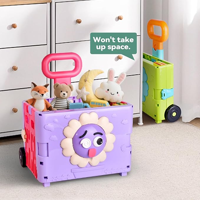 45PCS 3-in-1 Toddler Girl Foldable Shopping Cart Trolley Play Set W/Pretend Play Food for Kids Kitchen ,Cutting Fake Food W/Pizza ,Hamburger ,Play Kitchen Accessories,Gifts for Boys and Girls Ages 3+