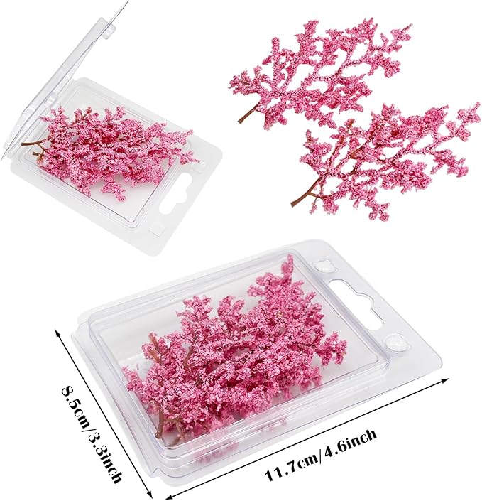 Cayway Miniature Colorful Flower Cluster, Pink Trees Static Grass Tufts Flower Vegetation Groups for DIY Model Train Landscape Railroad Scenery