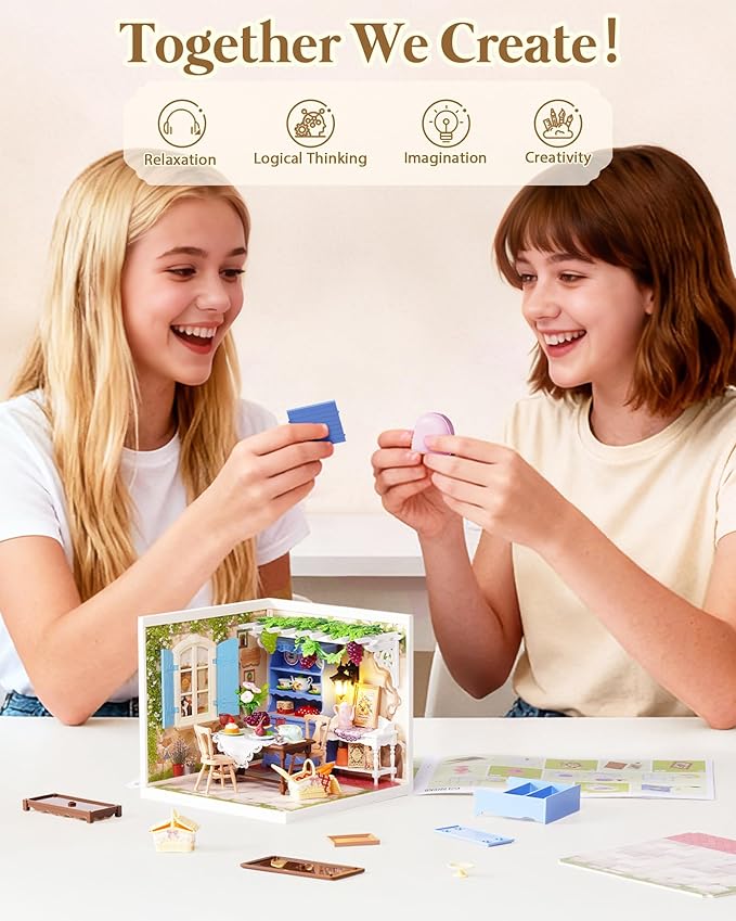 Rolife Super Creator Kits, Tiny House Building Blocks for Little Dolls, DIY Plastic Mini House Model Building Kits for Teens Aged 14+, DIY Crafts/Hobbies for Adults (Midsummer Dream Yard)