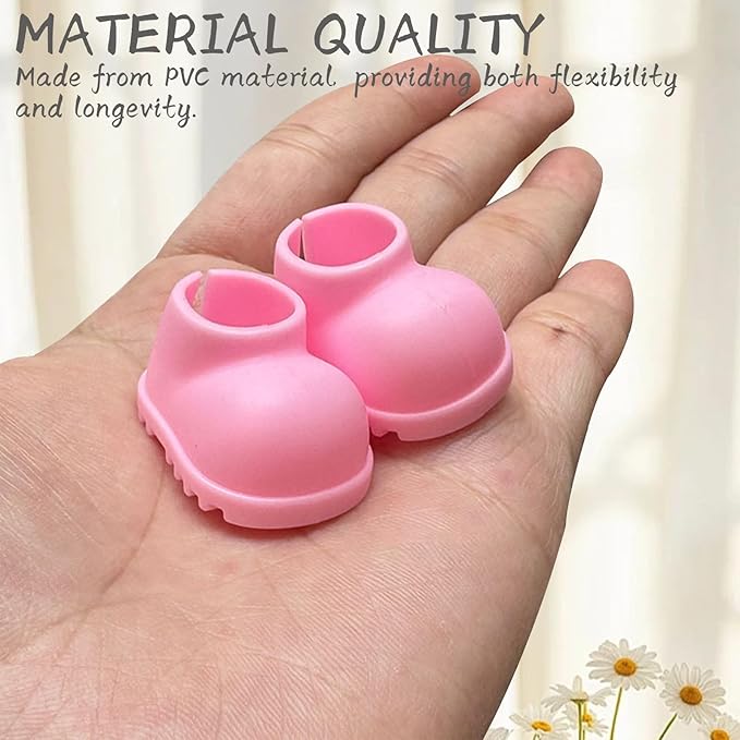 8 Pair 17cm Doll Shoes - Fashionable Mini Boots for 6.7in Dolls, Assorted Colors, PVC Material,Doll Accessories