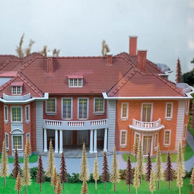 LUEYAO Mini Model Miniature Trees Mixed Train Scenery Architecture Fake Trees for DIY Crafts Building Model Scenery Landscape Brown 1.8-3.9 inch 48 PCS