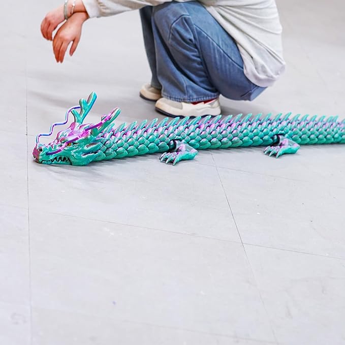 79inch Huge Dragon,Super Large 3D Printed Dragon Model,Movable Mouth,Flexible Joint Animals lacertid Figurines, Stress Relief Toys, Fidget restlessness, ADHD Toys, Surprise Fantasy Gifts