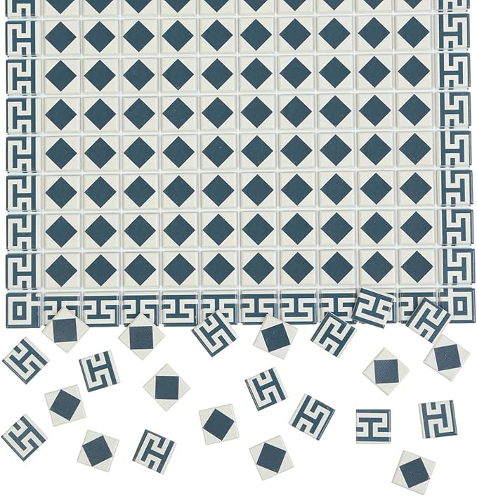 150 pcs, Dollhouse Flooring, 1:12 Scale Doll House Tiles, Miniature Checkerboard Floor, REDUCIO! (Aegean Mosaic)