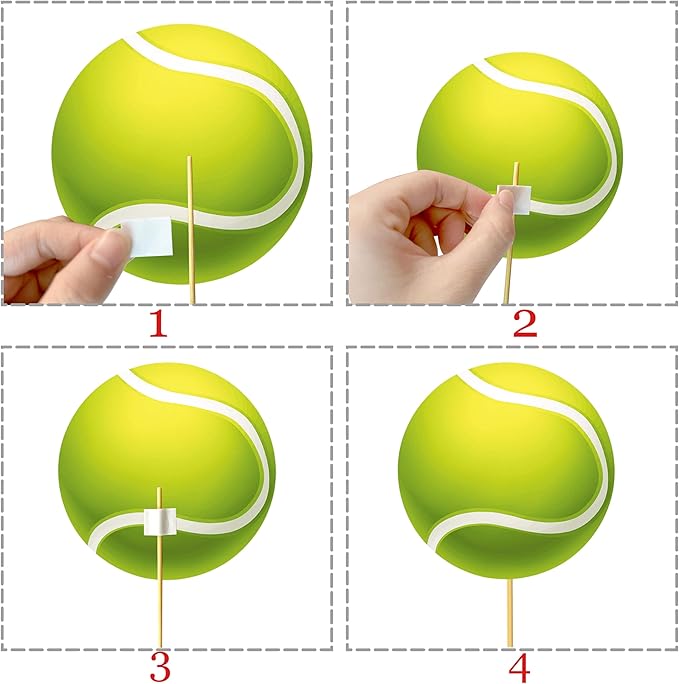 Tennis Party Decoration 22pcs Tennis Ball Centerpiece Sticks Tennis Theme Party Decorations Sport Party Table Topper for Tennis Player Birthday Party Baby Shower Supplies