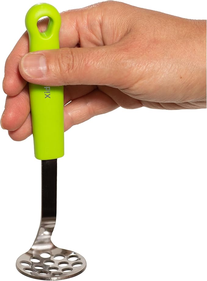 Mini Avocado Masher, Small Potato Masher, Heavy Duty, Kitchen Utensil. Stainless Steel, Tiny Masher, Compact Mini Masher for Avocado - Effortless Guacamole Preparation, Dishwasher Safe.… (Green)