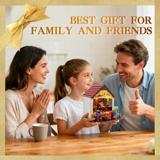 DIY Miniature Dollhouse Miniature Toy House Adult Book Nook kit 3D Wooden Puzzle Holiday Decoration Creative Gift for Family/Friends