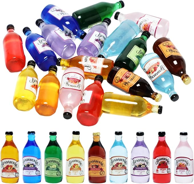 18PCS Miniature Decorative Bottles - Mini Fake Beer Bottles Realistic Dollhouse Accessories for DIY Crafts, Miniature House Scene Decoration Bar Tableware Decoration