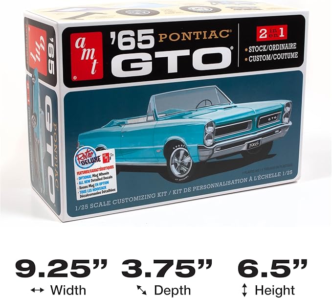 AMT 1965 Pontiac GTO 2T 1/25th Scale Model Kit, White (AMT1191M)