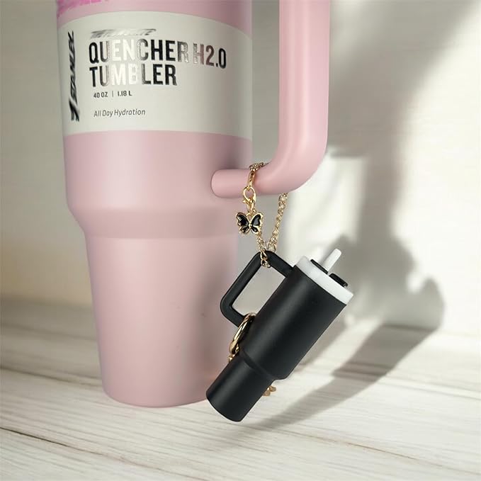 ERTUNA Mini Tumbler Keychain Accessories for Stanley Cup, 2 Way Cute Charms Chapstick Lip Balm Holder for Women Purse Handbag