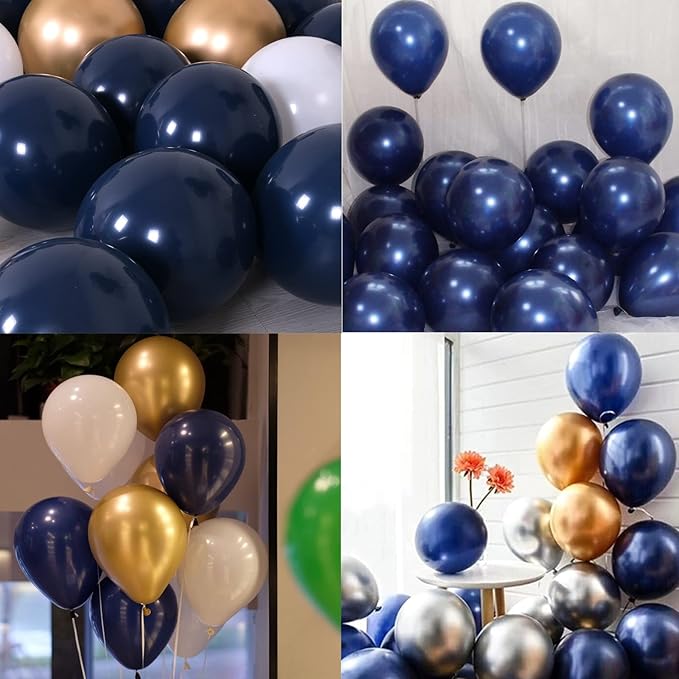 Navy Blue Balloons, 5 inch 100pcs Mini Dark Blue Latex Balloons for Birthday Wedding Baby Shower Decorations (Navy Blue)