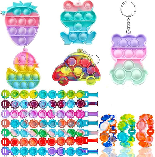 125 Pcs Party Favors for Kids 4-8, Pop Fidget Bulk Toys, Pinata Goodie Bag Stuffers, Treasure Box Toys, School Classroom Rewards, Treasure Chest Prizes, Goody Bag Filler
