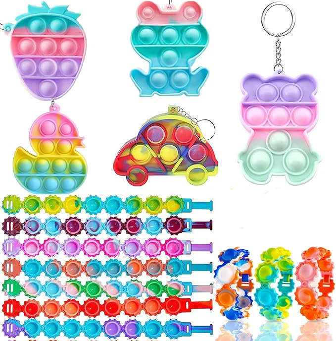 126 Pcs Party Favors for Kids 4-8-12,Pop Fidget Toys for Boys Grils, Treasure Box Toys for Classroom Prizes,Pinata Filler,Goodie Bag Stuffers,Treasure Chest Carnival Prizes,Easter Basket Stuffers