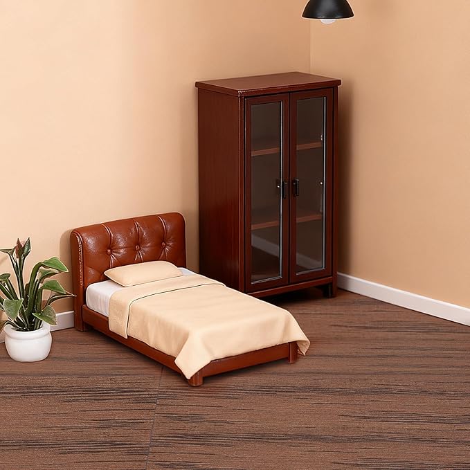 TOYANDONA 40pcs Miniature Dollhouse Flooring, Mini Floor Boards Self Adhesive Dollhouse Wood Flooring Peel and Stick for Dollhouse Accessories (Dark Brown)