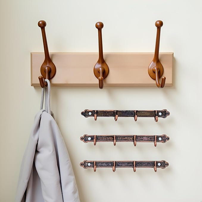 3Pcs Brown 1/12 Miniature Coat Rack Dollhouse Decoration Accessories