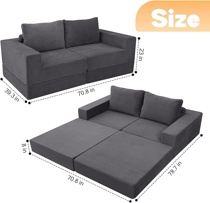 MeMoreCool Bean Bag Chair – Large Armrest Lounger for Adults, Corduroy, Foam-Filled No Assembly | Tufted Cushion & Backrest | Bedroom, Dorm & Lounge Ready | Soft Textured Seating