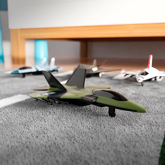 United Sates Air Force 4-Pack Toy Jet Squadron Die Cast Airplanes, Pull Back Military Fighter Jets, Diecast Air Plane Models