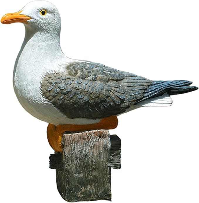 coolboy Real Seagull Figurine,Garden Bird Figurine Statue,Bird Decorations for Home,Best Indoor Outdoor Statues Yard Art Figurines for Patio Lawn House