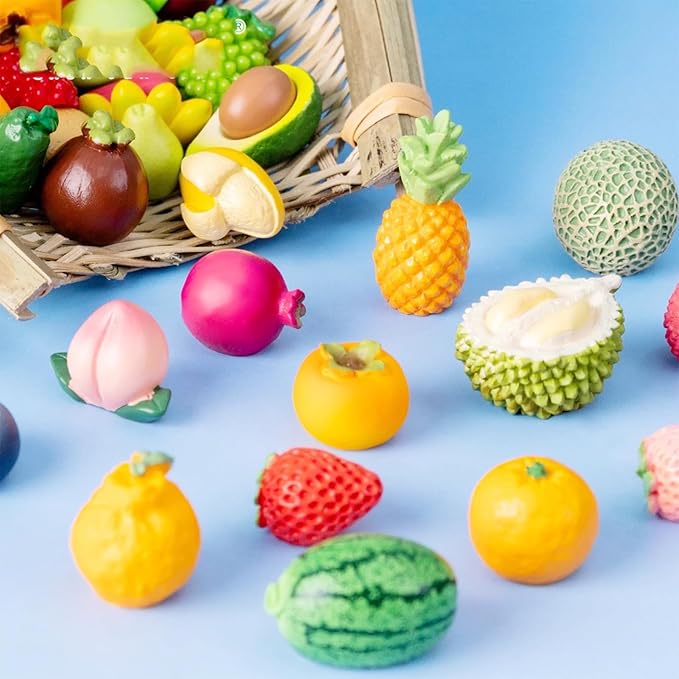 Cayway 48 PCS Micro Landscape Miniature Fruit, Mini Resin Fruit, Fake Resin Fruit, Mini Accessories Fruit for DIY Art Crafts, Zen Garden, Micro Landscaping Decoration