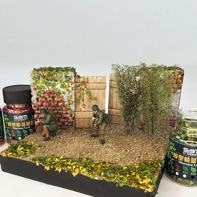 Cayway Miniature Shrubs Model Bushes Long Shrub Vegetation Groups Static Grass Tuft for DIY Model Train Landscape Railroad Scenery, Green