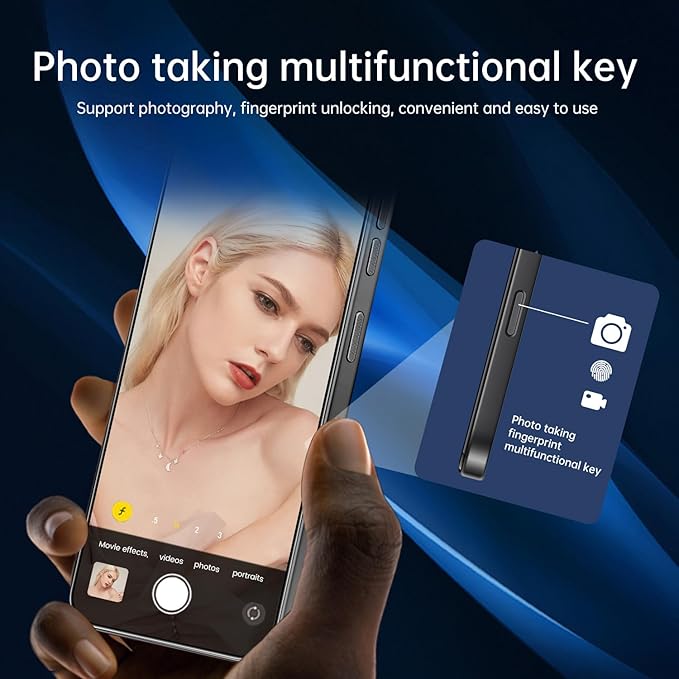 JQAKP 16PROMA X 5G Phone,Smartphone Unlocked Cell Phone 16GB+512GB/6.99“ HD Screen Display/68MP+108MP Camera/7000 mAh, Dual SIM Card/Face Unlock/Fingerprint Button Unlock (Black)