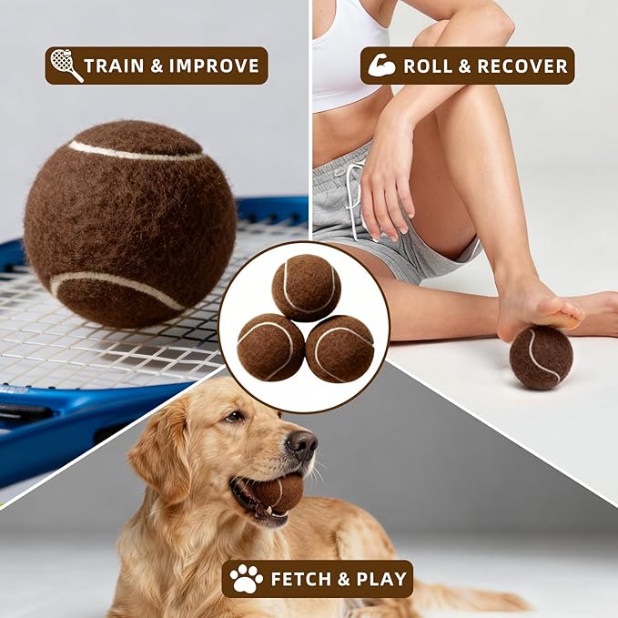 PoyPet 16-Pack Tennis Balls Bulk for Practice,Training and Beginners | Ideal for Dog Fetch,Chew and Play