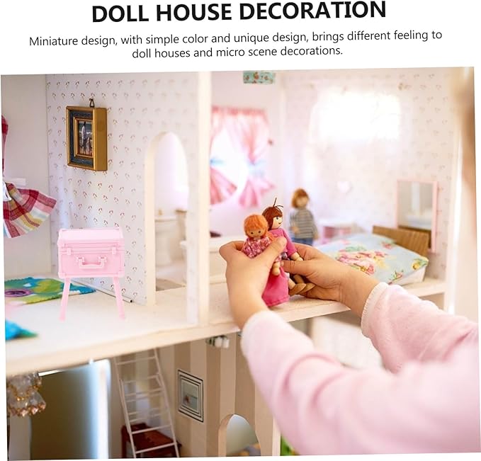 Garneck 1set Makeup Storage Box Model Dollhouse Decor Scale Cosmetics Organizer for Dollhouse Elegant Design Interior Compartments for Miniature Collectors