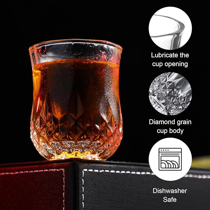 mekueeex 24 Pcs Shot Glasses 1.5oz Small Mini Shot Glasses Classic Whisky Vodka Tequila Sherry Brandy Cordial Mini Snifters Glasses For Parties Bars