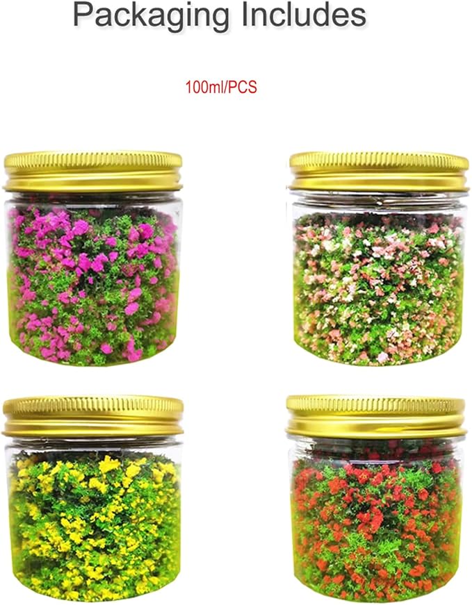 PCUORLEORS 4 Pack Model Flower,Colorful Tree Powder Model Tree Grass, Art Landscape, DIY Artificial Sand Table Micro Landscape Building